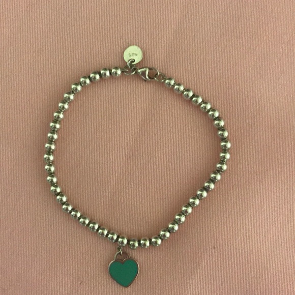 Tiffany & Co Enameled Heart Mini Bead Bracelet - Picture 1 of 5